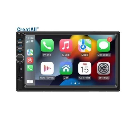 Creatall 7 ιντσών HD Μεγάλη οθόνη Κεντρικό έλεγχο ραδιοφώνου αυτοκινήτου MP5 BT Player με CarPlay Υποστήριξη USB WAV MP3 APE AAC FLAC Portable