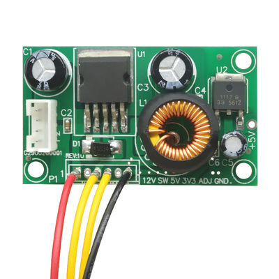 Ασβέστιο-1233 12V σε 5V στην ενότητα μετατροπής τάσης πινάκων παροχής ηλεκτρικού ρεύματος 3.3V LCD με το ρεύμα-ΣΥΝΕΧΈΣ βήμα καλωδίων - κάτω από την ενότητα
