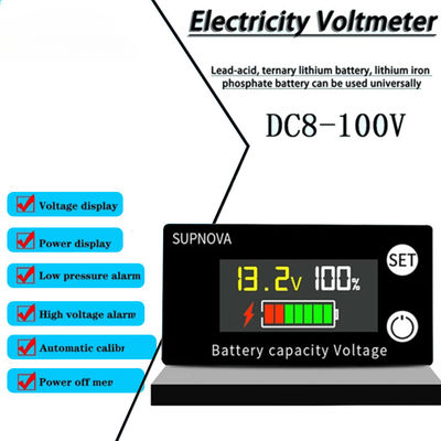 Όξινος ψηφιακός μετρητής 12V-84V βολτ μοτοσικλετών βολτόμετρων αμπερόμετρων μολύβδου