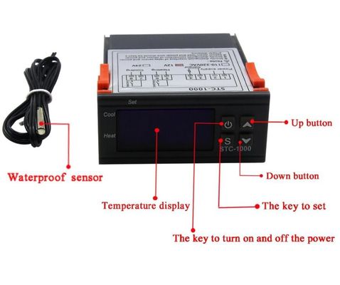 STC-1000 ψηφιακό εναλλασσόμενο ρεύμα 110V 220V ελεγκτών θερμοκρασίας θερμοστατών ελεγκτών υγρασίας