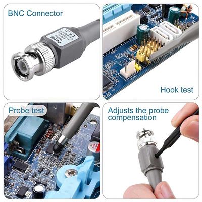 Π6100 Εργαλείο δοκιμής BNC Οσκιλοσκόπιο Συσκευή ανίχνευσης 100MHz 1X 10X Κλιπ 2 τεμάχια
