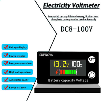 Όξινος ψηφιακός μετρητής 12V-84V βολτ μοτοσικλετών βολτόμετρων αμπερόμετρων μολύβδου
