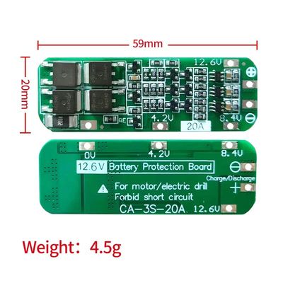 CA-3S-20A-E 11.1V 12V 12.6V BMS Πίνακας προστασίας μπαταρίας Λιθίου 3s Μονάδα BMS