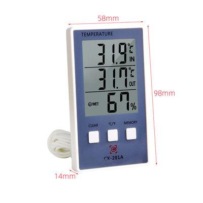 1.8F καιρικός σταθμός ελέγχων αισθητήρων επίδειξης μετρητών C/F LCD υγρασίας θερμοκρασίας ακρίβειας