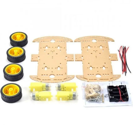 Μεγαλύτερη έκδοση 4WD Smart Robot Car Chassis Kit 4 τροχών Διπλό στρώμα