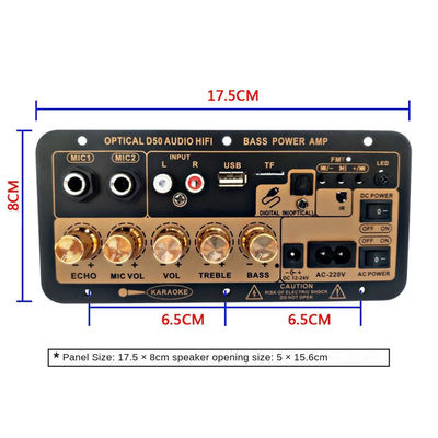 Δελτίο ενισχυτή D50 με οπτικό ήχο Bluetooth AMP USB FM Radio TF Player DIY Audio Subwoofer