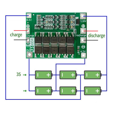 CA-3S-60A Φορτιστή μπαταρίας λιθίου ιόντων Lipo Cell Module PCB BMS Προστατευτική επιφάνεια για κινητήρα γεώτρησης 12.6V με ισορροπία