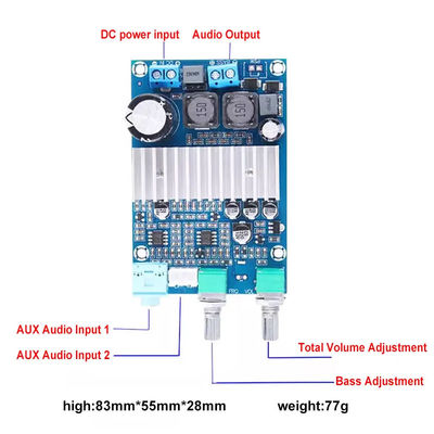 CA-3316A Ψηφιακή πλακέτα ενισχυτή ισχύος 100W Class D BASS AMP με TPA3116 Chip 12-24V