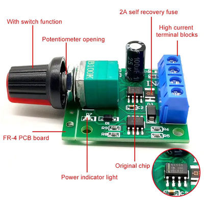 CA-102A Ρυθμιστής ταχύτητας κινητήρα PWM 2A 30W 1.8V 3V 5V 6V 12V DC Motor Governor Ρυθμιστής ταχύτητας