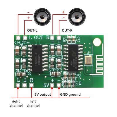 CA-8469 5V Κατηγορία D PAM8403 Ψηφιακό στοιχείο πλακέτας μονάδας ενισχυτή ήχου Bluetooth 5.0