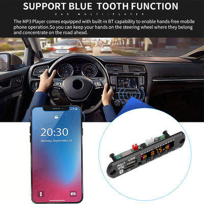 Μονάδα ήχου Bluetooth 5.0 με έγχρωμη οθόνη και τηλεχειριστήριο αποκωδικοποιητή MP3 για ενισχυτή αυτοκινήτου