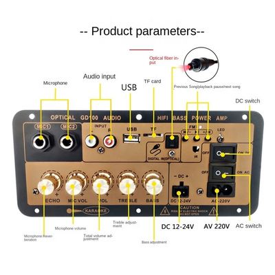 Ιδιωτικό Mold NO 2 2.0 κανάλια 100W BT Mono Amplifier Board για το σπίτι / αυτοκίνητο HiFi Karaoke
