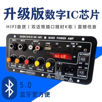 Μονάδα ήχου πλακέτας ενισχυτή 40W Bluetooth 5.0 Διπλή είσοδος μικροφώνου για υπογούφερ και ήχο αυτοκινήτου
