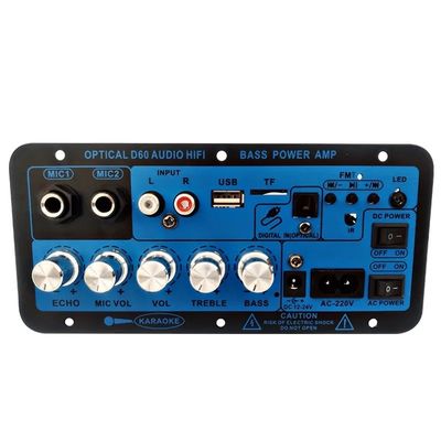 D60 50W Subwoofer Amplifier Board με Bluetooth και οπτική είσοδο ήχου για ισχύ 12V/24V/220V