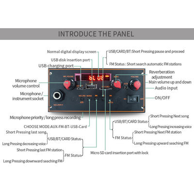 2x10W Bluetooth 5.0 Stereo Motherboard με MP3 αποκωδικοποιητή και λειτουργία ραδιοφώνου FM