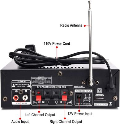 300W ψηφιακός ενισχυτής ισχύος ήχου HIFI με οθόνη LCD και Bluetooth