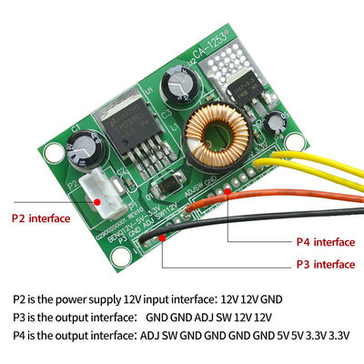 12V έως 5V έως 3,3V LCD μονάδα τροφοδοσίας συνεχούς ρεύματος (DC converter board) με ολοκληρωμένο κύκλωμα