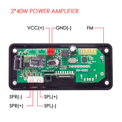 Υποστηριζόμενη FLAC 2*40W Μητρική πλακέτα ήχου Bluetooth αυτοκινήτου υψηλής ισχύος με Bluetooth 5.0 για αποκωδικοποίηση μουσικής χωρίς απώλειες