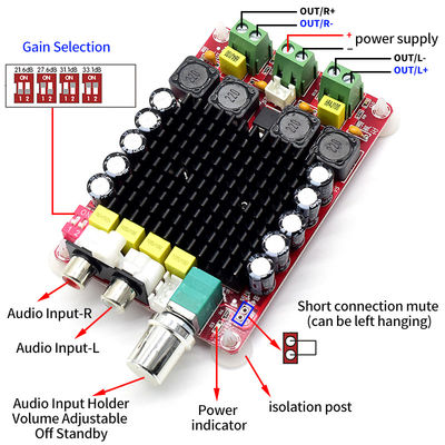 CA-7498 2*100W Δύο κανάλια ενισχυτής ισχύος για σπιτικό στερεόφωνο TDA7498