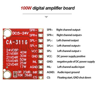 50W 50W TPA3116D2 Διπλό κανάλι ψηφιακή μονάδα ενισχυτή ισχύος για ηχητικό στερεοφωνικό πίνακα