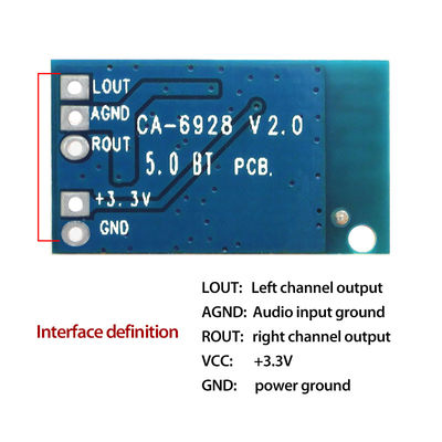 CA-6928 Bluetooth Audio Module με είσοδο 5V και διπλό ψηφιακό ενισχυτή ήχου μεγέθους 23x15mm