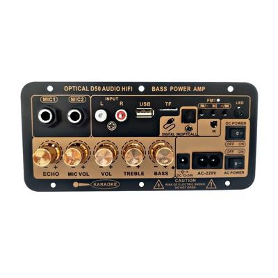 Πλακέτα ενισχυτή D50 με οπτικό ήχο BT 5.0 AMP USB FM Radio TF Player για σπίτι και αυτοκίνητο