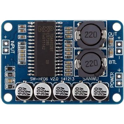 Μπλε TDA8932 Ψηφιακή μονάδα ενισχυτή 35W Μονόκαναλ για ηχεία 4/6/8 Ωμ