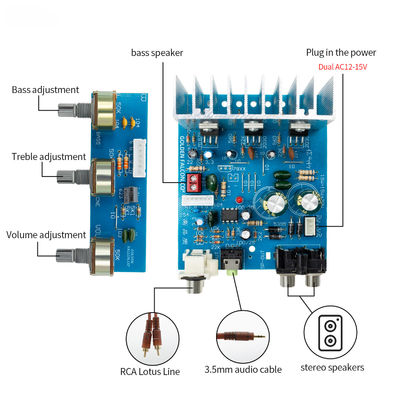 TDA2030 Subwoofer Power Amplifier Board 2.1CH 15W*2 30W Στερεοφωνικός ενισχυτής με διπλή ισχύ AC 12V