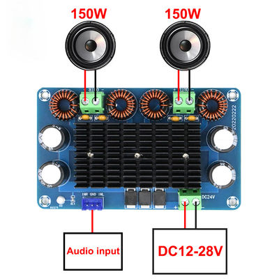 150W+150W Υψηλής ισχύος ενισχυτής ηχητικού πίνακα με DC 12-28V έξοδος για οικιακό θέατρο στερεοφωνικό εξισωτή
