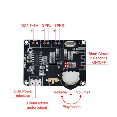 PAM8406 BT 5.0 DIY Kit Γραμμικό ενισχυτή ισχύος ήχου DC3.7-5V Stereo Audio XY-P5W
