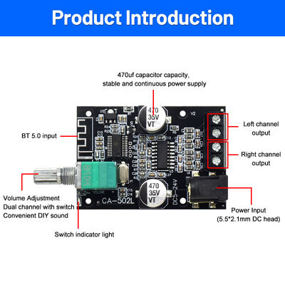 CA-502L MINI 5.0 Ασύρματος Ακουστικού ψηφιακού ενισχυτή ισχύος 50Wx2 bt ενισχυτής