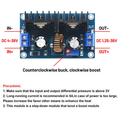 CA-4016 8A 200W Δελτίο Mount DC-DC μετατροπέας XL4016 4-40V σε 1,25-36V PWM ρυθμιζόμενη μονάδα Step-Down