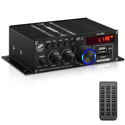 AK-380 USB SD AUDIO Power Amplifier 400W 2.0 CH HiFi Stereo AMP Ηχείο Bluetooth 5.0 Amp Αποδέκτης με τηλεχειριστήριο για το σπίτι