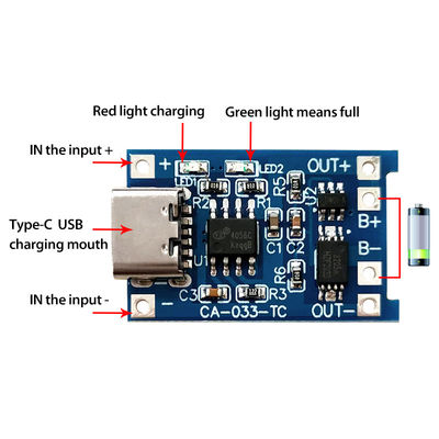 CA-033 Micro Type-C USB 5V φορτιστή διπλής λειτουργίας 1A Li-Ion Lithium Battery Charger Module 18650 TP4056 ICs Προϊόν