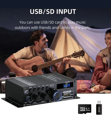 AK-380 2.0 Channel Bluetooth v5.0 Ακουστικός ενισχυτής με ισχύ εξόδου 100-300W για οικιακό θέατρο