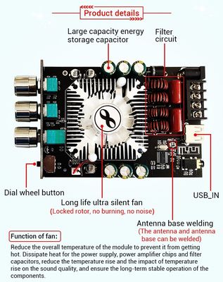 ZK-1602T 2*160W 2.0 Channel Digital Power Amplifier Module Class D Audio Stereo BT 5.0 Subwoofer Amplifier Board ZK-1602T Ηλεκτρονική συσκευή που χρησιμοποιείται για την προβολή των ήχων