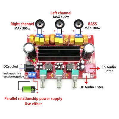 CA-3116P 2*50W+100W Πίνακας ψηφιακού ενισχυτή υψηλής απόδοσης γραμμικός ενισχυτής ήχου με διπλό κανάλι