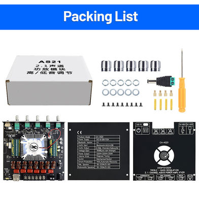 ZK-AS21 2.1 Channel Digital Power Amplifier Board Module 220W*2+350W Υψηλός χαμηλός τόνος Subwoofer TPA3255 BT Home Audio AS21