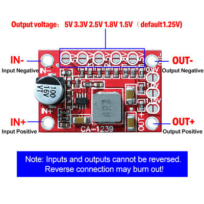 CA-1239 Ρυθμίσιμος μετατροπέας Buck 5-15V Εισαγωγή 1.25V/1.5V/1.8V/2.5V/3.3V/5V Εξαγωγική επιφάνεια Mount DC-DC Step down Power Module