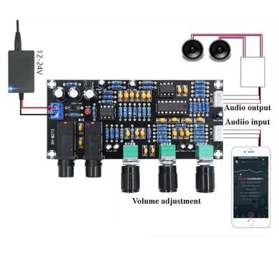 XH-M273 PT2399 Ψηφιακό πίνακα προεμφυλιστή 12-24V DC με στερεοφωνική συχνότητα για έλεγχο μικροφώνου καραόκε