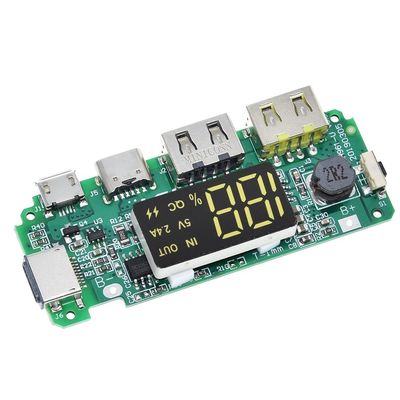 Δύο USB 5V 2.4A Micro/Type-C LED USB Mobile Power Bank 18650 Ενότητα φόρτισης