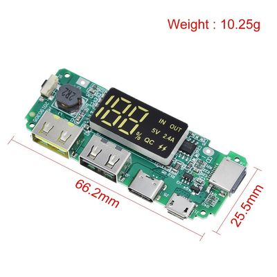 Δύο USB 5V 2.4A Micro/Type-C LED USB Mobile Power Bank 18650 Ενότητα φόρτισης