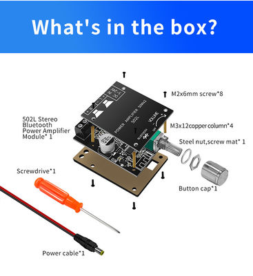 ZK-502L Mini για Bluetooth 5.0 DC 5-24V 50Wx2 Στερεό ενισχυτής ισχύος Ασύρματη ψηφιακή πλατφόρμα ήχου για Bluetooth ενισχυτή Spe