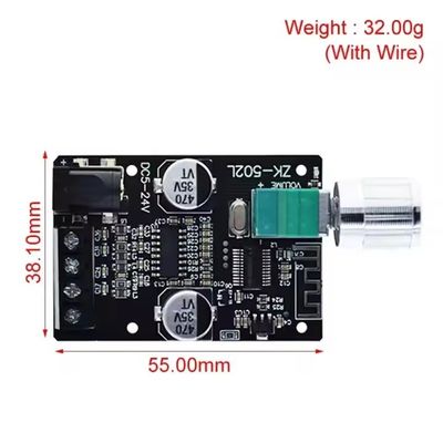 ZK-502L Mini για Bluetooth 5.0 DC 5-24V 50Wx2 Στερεό ενισχυτής ισχύος Ασύρματη ψηφιακή πλατφόρμα ήχου για Bluetooth ενισχυτή Spe