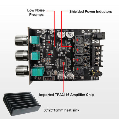 ZK-1002T HIFI 2.0 Channel 5.0BT 100Wx2 Δελτίο ενισχυτή Στερεοφωνική υποκουλτούρα με AUX επικοινωνία