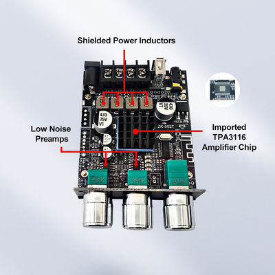 TPA3116D2 Subwoofer Audio Amplifier Module ZK-502T 2-Channel Audio Stereo Board με 2*50W Bass AMP και επικοινωνία AUX