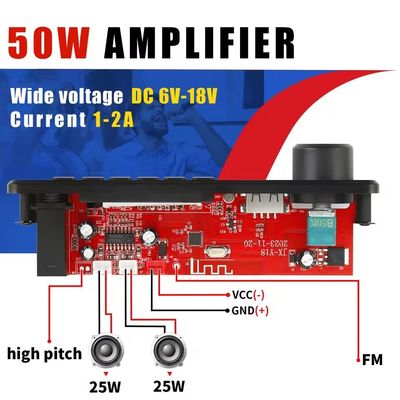 2 * 25W ενισχυτής ισχύος με MP3 Decoding Board και 20 ώρες διάρκεια ζωής της μπαταρίας