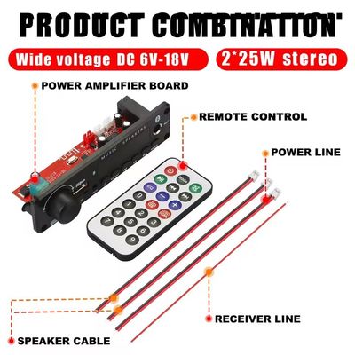 2 * 25W ενισχυτής ισχύος με MP3 Decoding Board και 20 ώρες διάρκεια ζωής της μπαταρίας