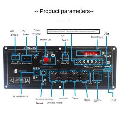 Αναφορτιζόμενο Στερεόφωνο Αυτοκινήτου Subwoofer Audio Power Amplifier PCB Board 2.0 Channel 12V με ιδιωτικό σχεδιασμό μούχλας