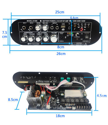 Αναφορτιζόμενο Στερεόφωνο Αυτοκινήτου Subwoofer Audio Power Amplifier PCB Board 2.0 Channel 12V με ιδιωτικό σχεδιασμό μούχλας